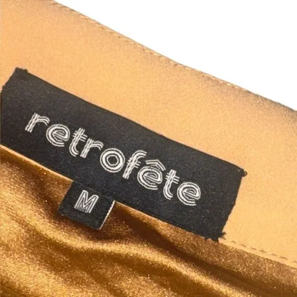 NWT women’s RETROFETE gold sequin CELESTIA mini SKIRT size medium - Picture 8 of 10